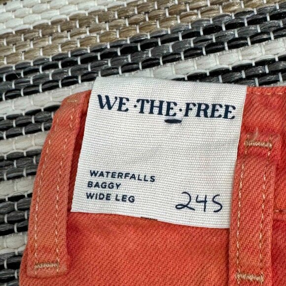 Free People We The Free Waterfalls Baggy Wide Leg Jean Zip Fly Oklahoma Sun 24S - Picture 8 of 16